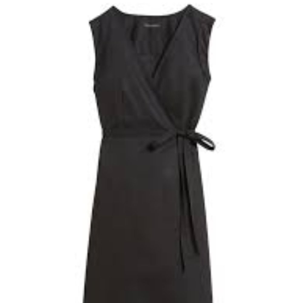 Black Banana Republic Linen Wrap Dress